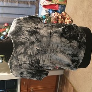 Black/White tie dye backless crop top